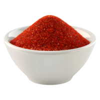 3D Rendering of a Red Spice Grinded in a Bowl on Transparent Background png