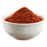 3D Rendering of a Red Spice Grinded in a Bowl on Transparent Background png