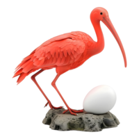 3D Rendering of a Scarlet ibis on Transparent Background png