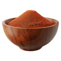 3D Rendering of a Red Spice Grinded in a Bowl on Transparent Background png