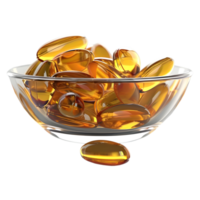 3D Rendering of a Yellow Soft Capsule on Transparent Background png