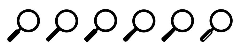 Search icon. Magnifying glass icon, magnifier or loupe sign. vector