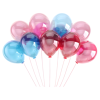 3d Rendern von ein bunt Luftballons auf transparent Hintergrund png