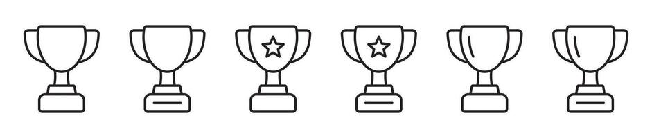 Trophy line icon. Trophy cup, winner cup, victory cup icon. Reward symbol sign for web and mobile. vector