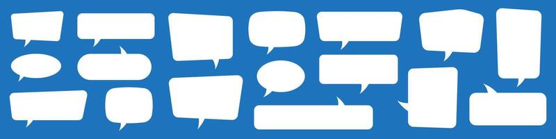 Set of speech bubbles. Speak bubble text, cartoon chatting box, message box. Blank empty white speech bubbles. vector