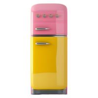 3d representación de un vistoso refrigerador en transparente antecedentes png