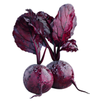 3D Rendering of a Purple Beetroot on Transparent Background png