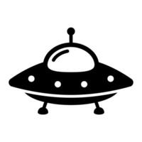 dibujos animados OVNI icono, extraterrestre astronave icono. vector