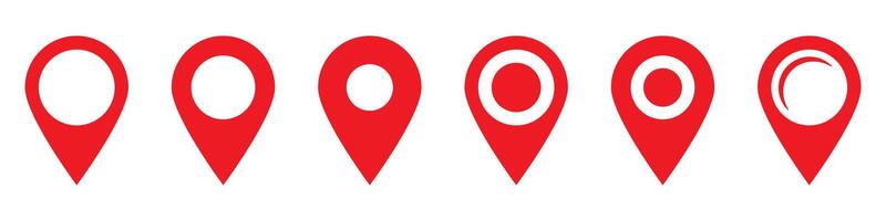 mapas alfiler. rojo ubicación mapa icono. navegación GPS signo. vector