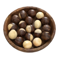 3d Rendern von ein Macadamia Nüsse auf transparent Hintergrund png