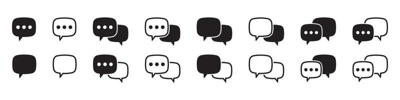 Chat icons isolated element. Set of talk bubble speech signs. Blank bubbles icons. Message icons. vector