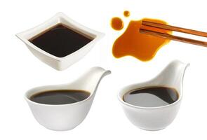 Soy sauce isolated on white photo