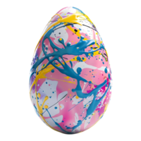 3D Rendering of a Colorful Easter Egg on Transparent Background png