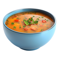 3D Rendering of a Soup in a Bowl on Transparent Background png