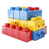 3d representación de un juguetes cajas vistoso en transparente antecedentes png