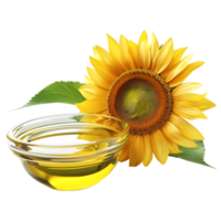 3D Rendering of a Sunflower Oil in a Bowl on Transparent Background png