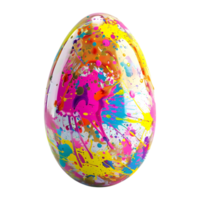 3D Rendering of a Colorful Easter Egg on Transparent Background png