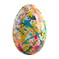 3D Rendering of a Colorful Easter Egg on Transparent Background png