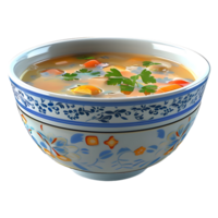 3D Rendering of a Soup in a Bowl on Transparent Background png