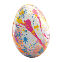 3d representación de un vistoso Pascua de Resurrección huevo en transparente antecedentes png