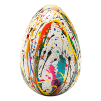 3d representación de un vistoso Pascua de Resurrección huevo en transparente antecedentes png