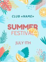 summer festival invitation vector