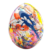 3D Rendering of a Colorful Easter Egg on Transparent Background png