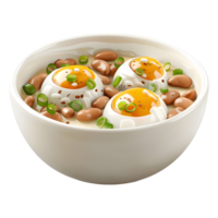 3d representación de un huevos sopa en un cuenco en transparente antecedentes png