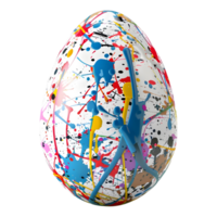 3d representación de un vistoso Pascua de Resurrección huevo en transparente antecedentes png