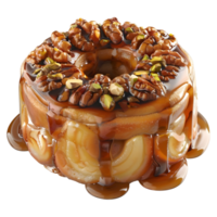 3D Rendering of a Walnuts Cake on Transparent Background png