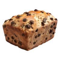 3d representación de un un pan con chocolate bochas en eso en transparente antecedentes png