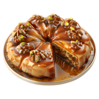 3D Rendering of a Walnuts Cake on Transparent Background png