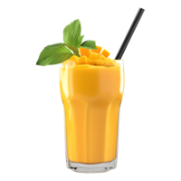 3D Rendering of a Mango Shake in a Bowl on Transparent Background png