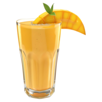 3D Rendering of a Mango Shake in a Bowl on Transparent Background png