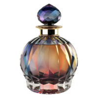 3d representación de un perfume botella en transparente antecedentes png