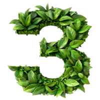 3D Rendering of a alphabet number 3 Letter on Transparent Background png