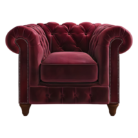 3D Rendering of a Purple Small Sofa on Transparent Background png