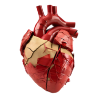 3D Rendering of a Human Heart on Transparent Background png