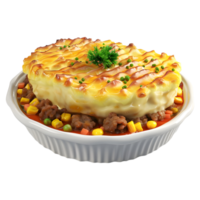 3D Rendering of a Shepherd Pie Cake on Transparent Background png