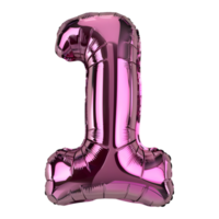 3D Rendering of a alphabet number 1 Letter on Transparent Background png