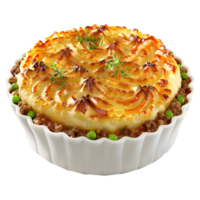 3D Rendering of a Shepherd Pie Cake on Transparent Background png