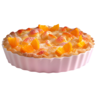 3D Rendering of a Round Peach Cake on Transparent Background png