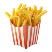 3d tolkning av en franska frites gul på transparent bakgrund png