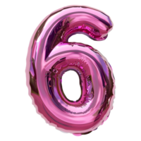 3D Rendering of a alphabet number 6 Letter on Transparent Background png