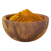 3D Rendering of a Turmeric Powder in a Bowl on Transparent Background png