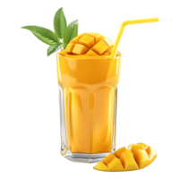 3d Rendern von ein Mango Shake im ein Schüssel auf transparent Hintergrund png