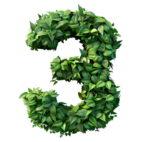 3D Rendering of a alphabet number 3 Letter on Transparent Background png