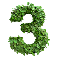 3D Rendering of a alphabet number 3 Letter on Transparent Background png