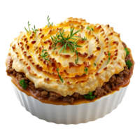 3D Rendering of a Shepherd Pie Cake on Transparent Background png