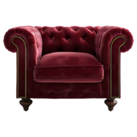 3D Rendering of a Purple Small Sofa on Transparent Background png